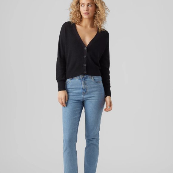 Cozy Fit Black Knit Cardigan Sweater - Picture 3 of 10